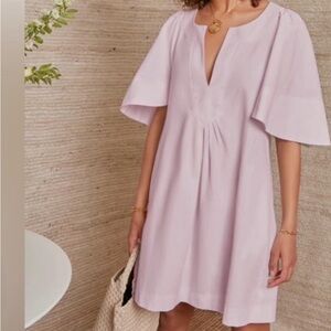 Pomander Place Soft Purple Flutter Sleeve Mini Dress
